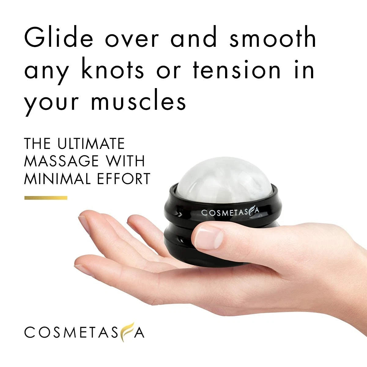 Cosmetasa Massage Roller Ball- Soothes Back, Shoulder, and Foot. Self, White