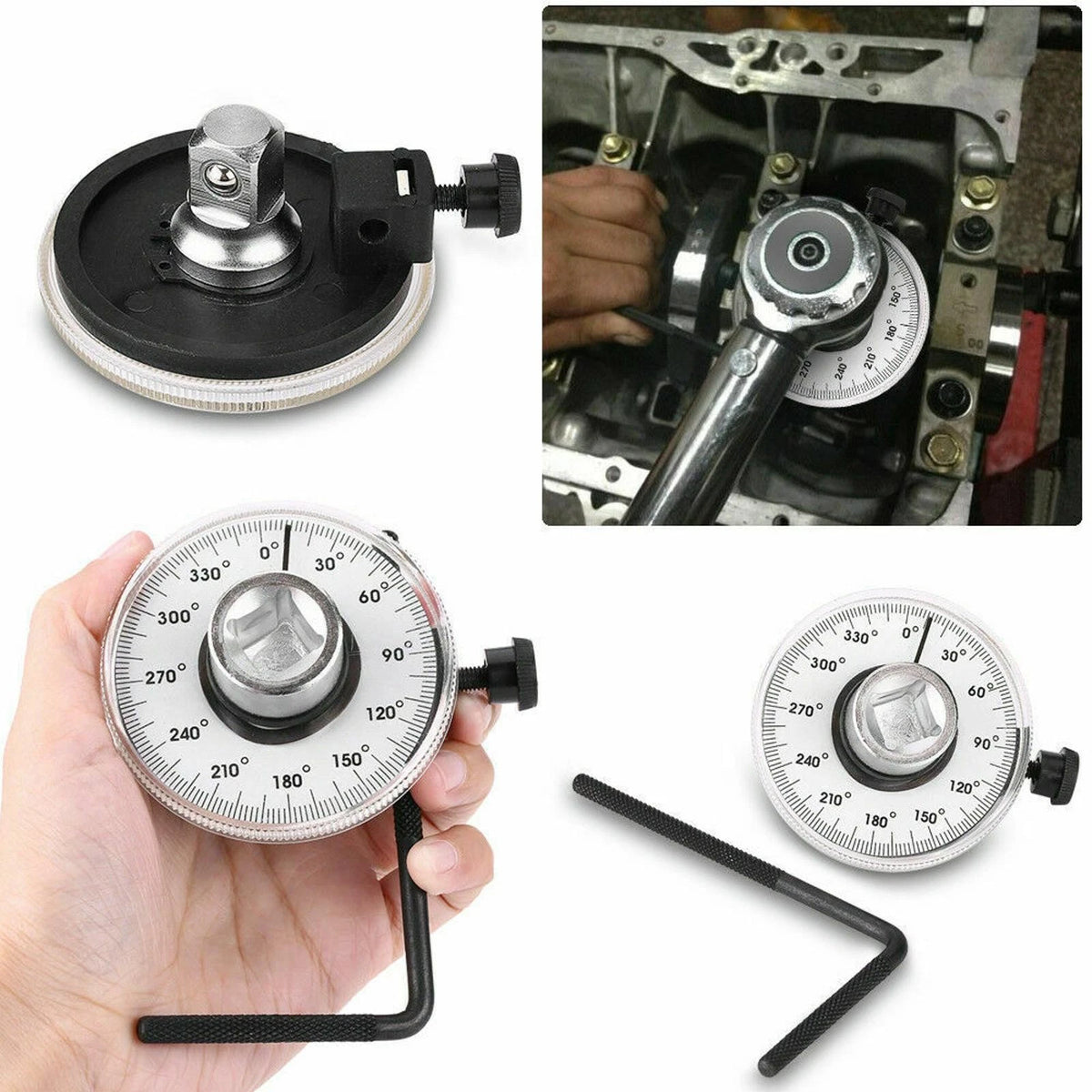 Arm Measure Tool Angle Gauge Meter Drive Torque Wrench 1/2" N + 360° Rotation