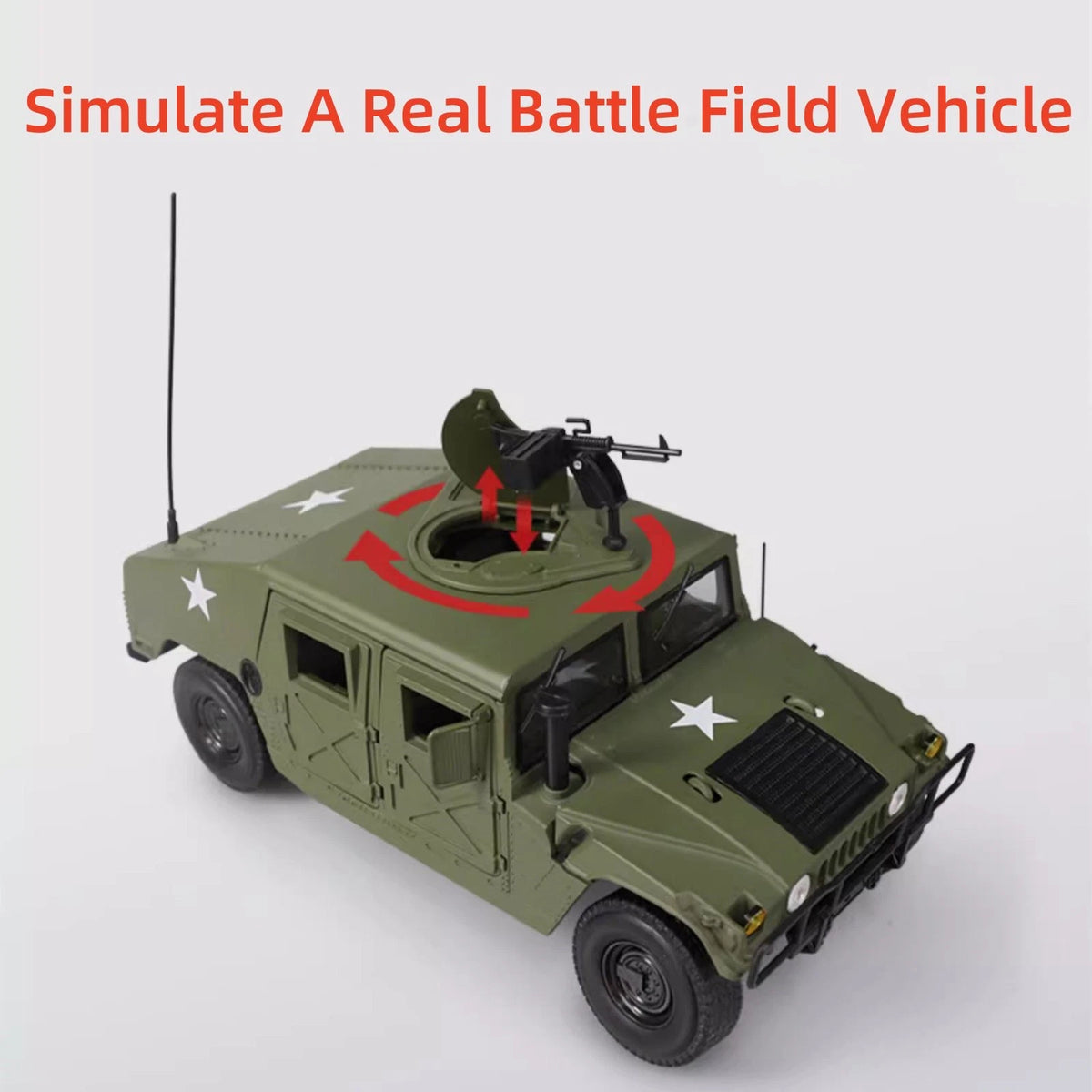 24cm Diecast Alloy 1/18 For Hummer Hmmwv Battlefield Vehicle Model Craft