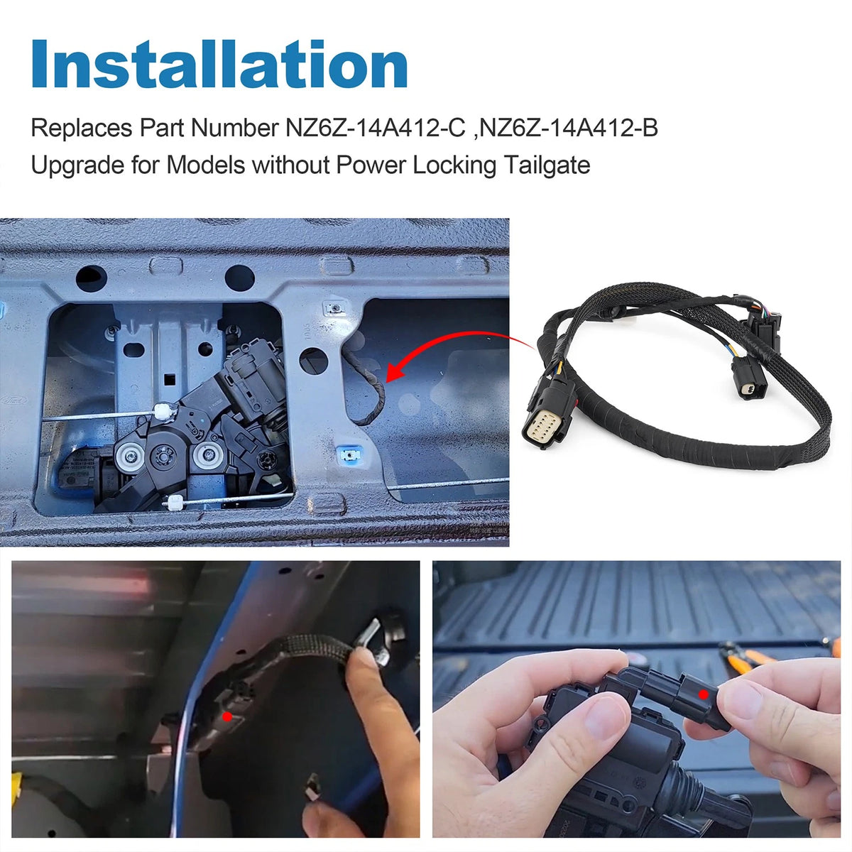 Tailgate Lock Wiring Harness Upgrade Fit 22–24 Ford Maverick