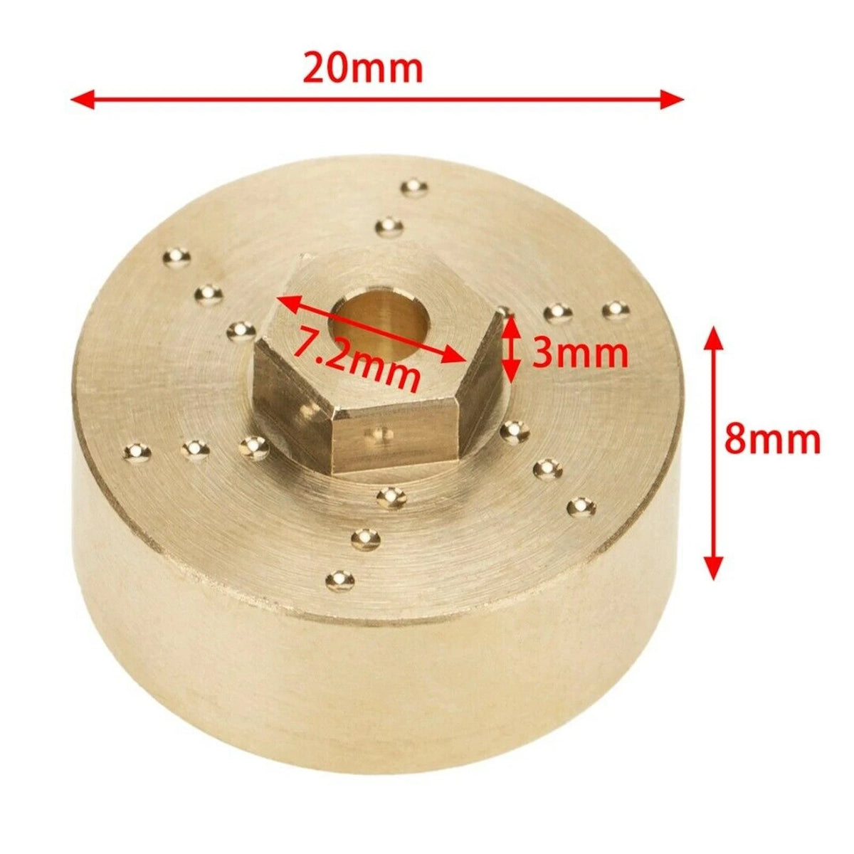 1/24 6mm Brass Widened Wheel Hub Counterweights For Axial SCX24 90081 RC Car
