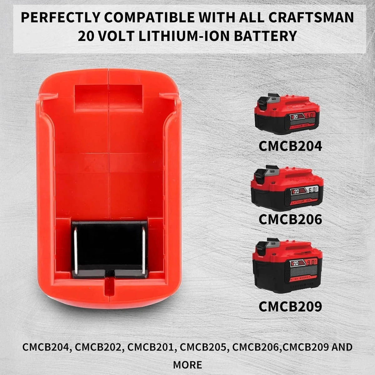 1*Battery Adapter for Craftsman V20 Battery USB Phone Charger Led Work Light 20V