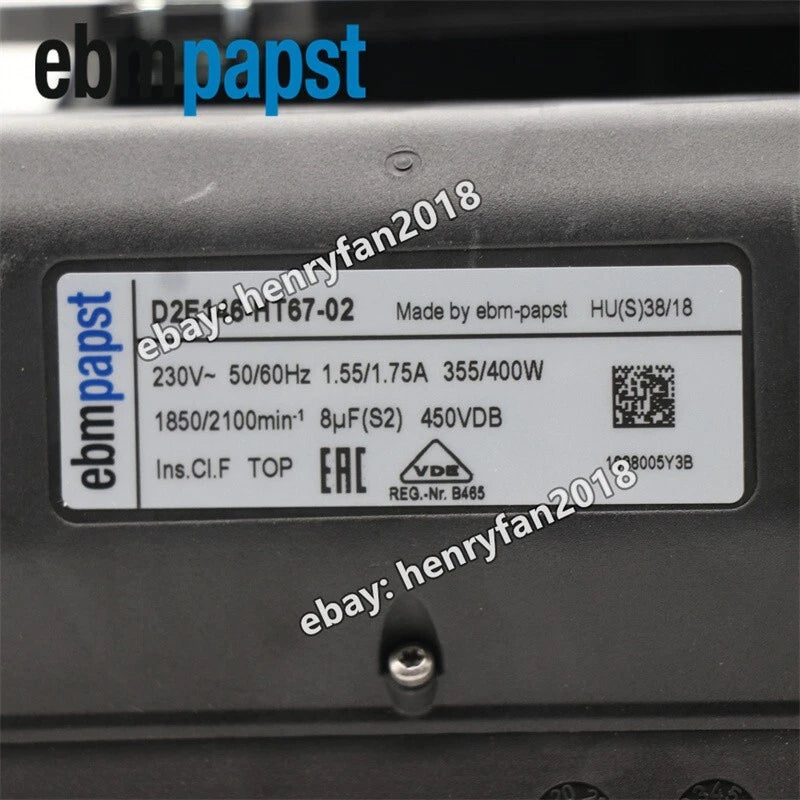 Ebmpapst D2E146-HT67-02 Cooling Fan 230VAC 355W Blower Fan For Air purification