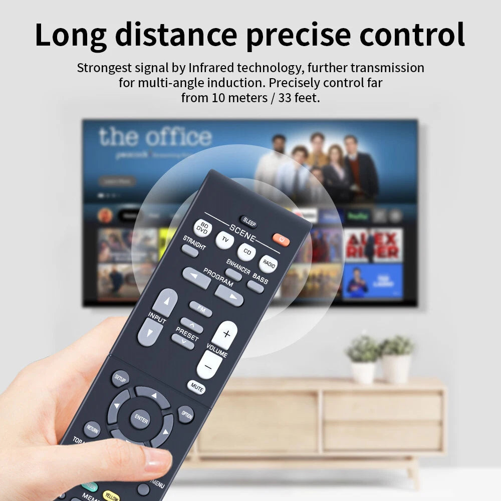 RAV552 Remote Control For Yamaha AV Receiver RX-V385 HTR-3072 RX-V381 HTR-3069
