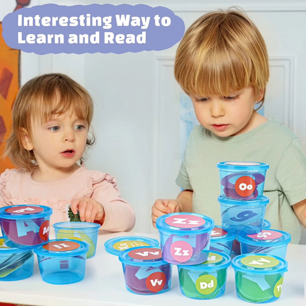 Joyreal Alphabet Learning Toys for Toddlers - 26 Soup Sorters Medium