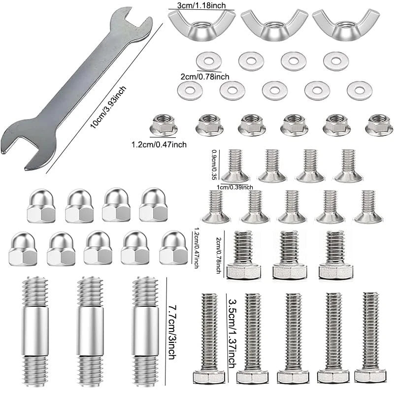 Outdoor Heaters for Patio Heater Replacement Bolt & Nut Set, Silver
