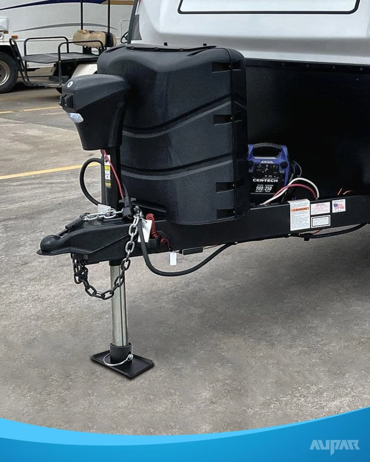 Aupar Trailer Jack Foot Plate with 3.9 inches x 6.3 x 2 inches, Black