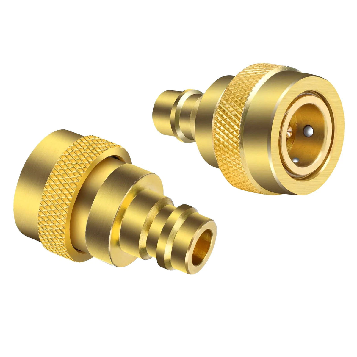 2 PCS Quick Couplers Brass R134A to R1234YF High Low Pressure Connector Part
