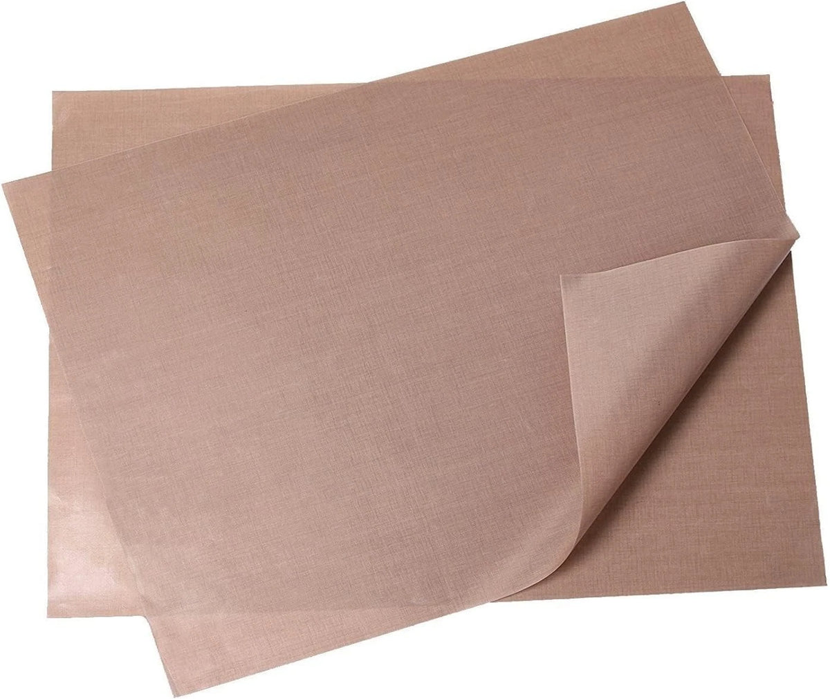 2 PCS/Bulk 16" x 20" PTFE Coated Sheet, Fiberglass Fabric, 5 Mil Heat Tan