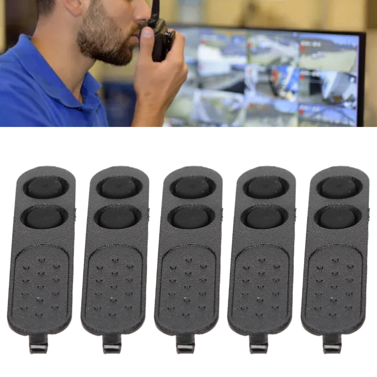 5Pcs Walkie Talkie PTT Lock + Rubber For Motorola XIR P3688 DEP450 DP1400 CP200d