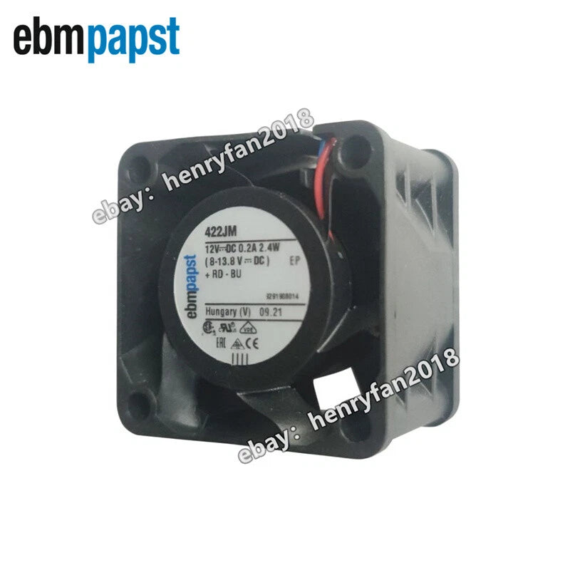 Ebmpapst 422JM Axial Fan 12VDC 2.4W 0.2A 40*40*28MM 2wire High Speed Cooling Fan