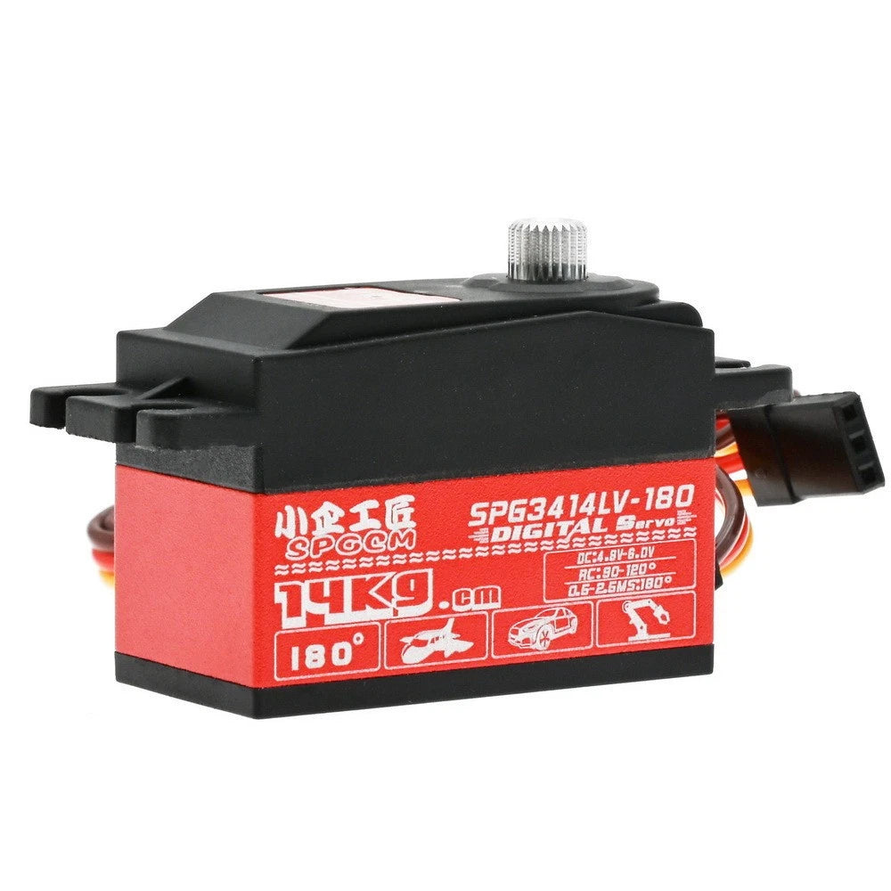 14KG Core Motor RC Car SPG3414LV-180 Gear Digital Servo For 1/10 RC On-Road Car