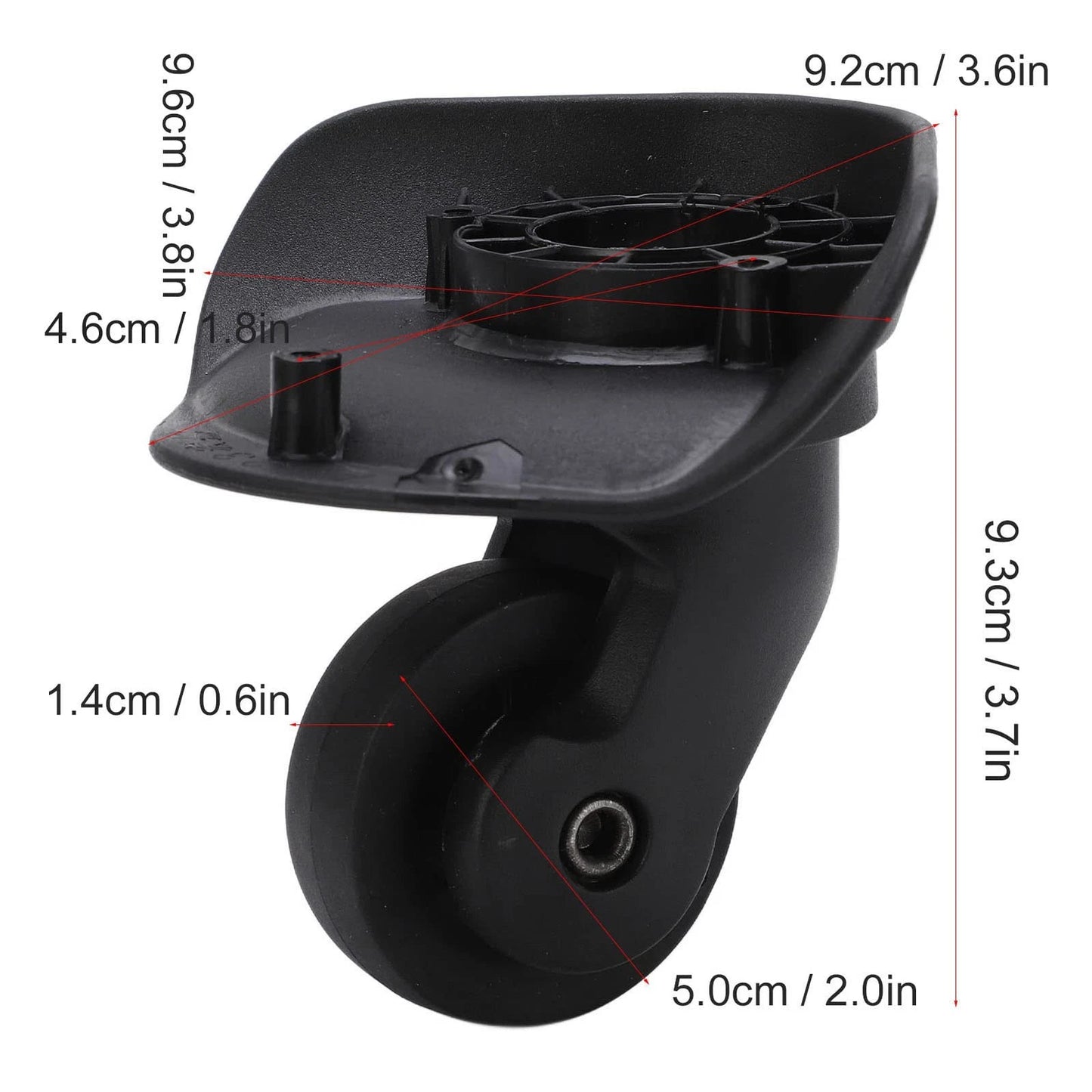 Leapiture A23 Luggage Wheels Replacement Mute Swivel Suitcase Casters 1 Black