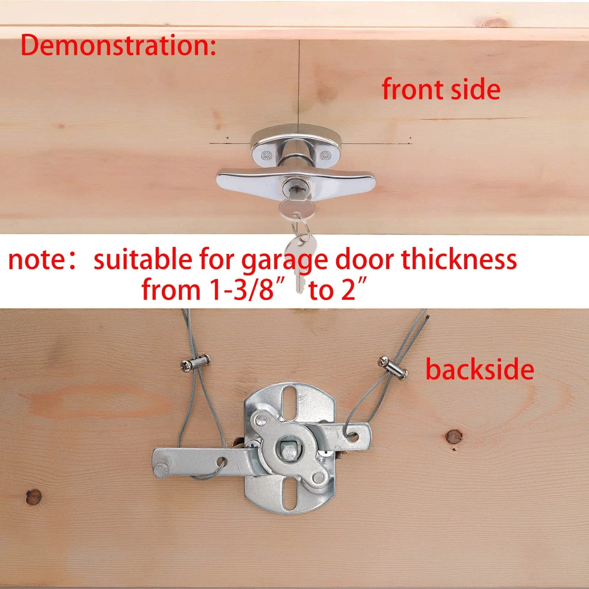 Wedelweib Garage Doors T Handle Lock with 2 Keys and 2 Set mounting Silver