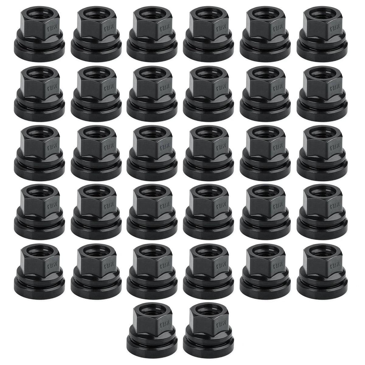 32PCS Replacement Lug Nuts for Ford F250 F350 2003-2023,14x1.5 Black Flat Washer