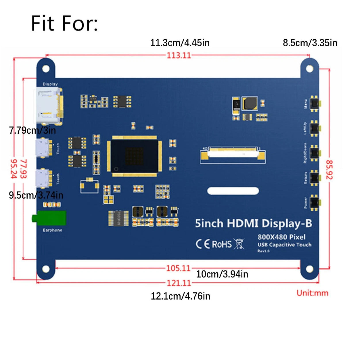 Durable 5 Inch LCD Protective Case for Raspberry Pi – HD Monitor Shell