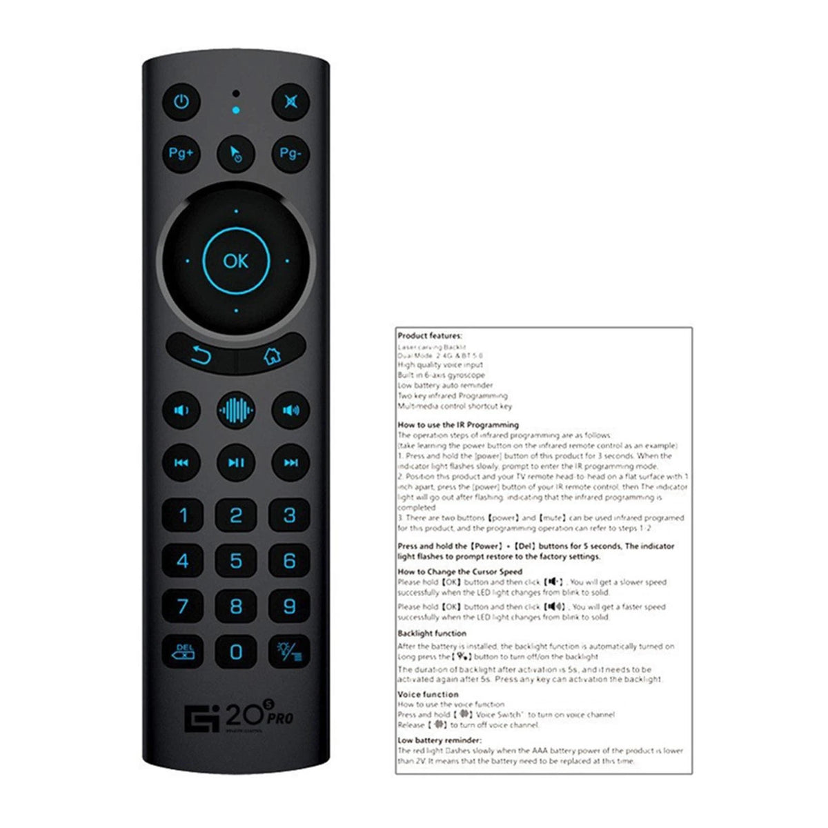 G20S PRO BT 2.4G Wireless Voice Air Mouse for Android TV Box Smart TV Remote F
