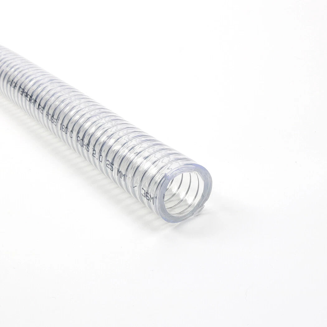 Suction PVC Hose 36" Length, 1" ID With Worm Gear Hose Clamps