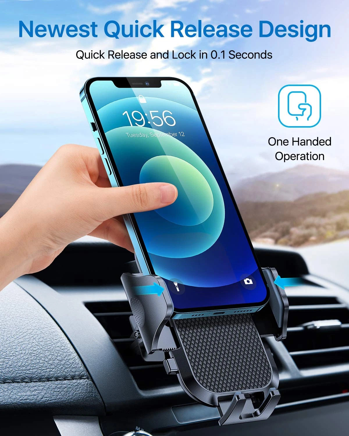 andobil 2026 Upgraded Car Phone Holder Mount for Vent, 4-7 inches, Black