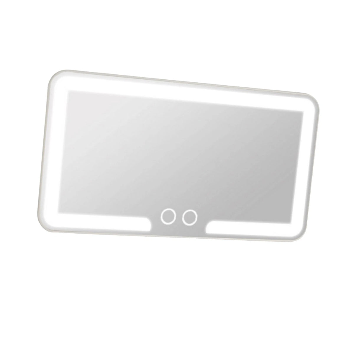 Rechargeable Car Visor Makeup Mirror With Bicolor LED And Adjustable Straps