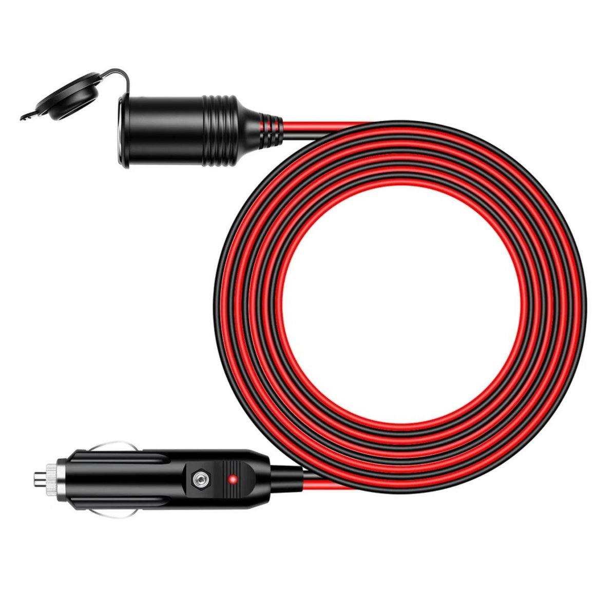 13FT 15A 12V-24V Cigarette Socket Extension 16AWG 240W for Bus Pickup Truck