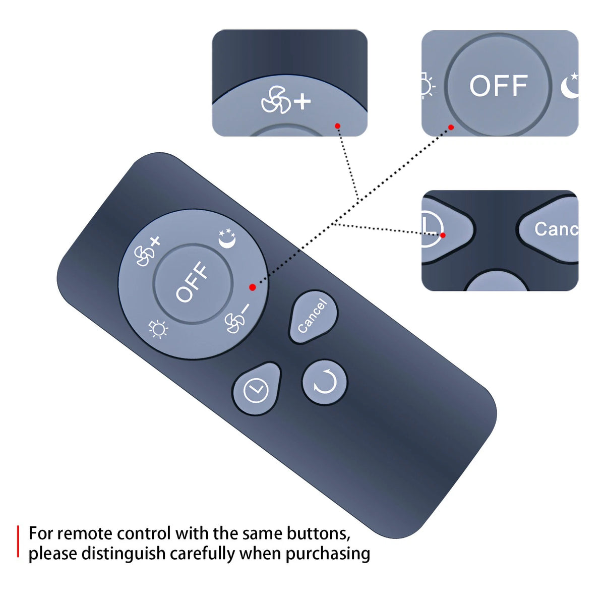 Remote Control For AddAcc / KITWLEMEN Rechargeable Camping Fan