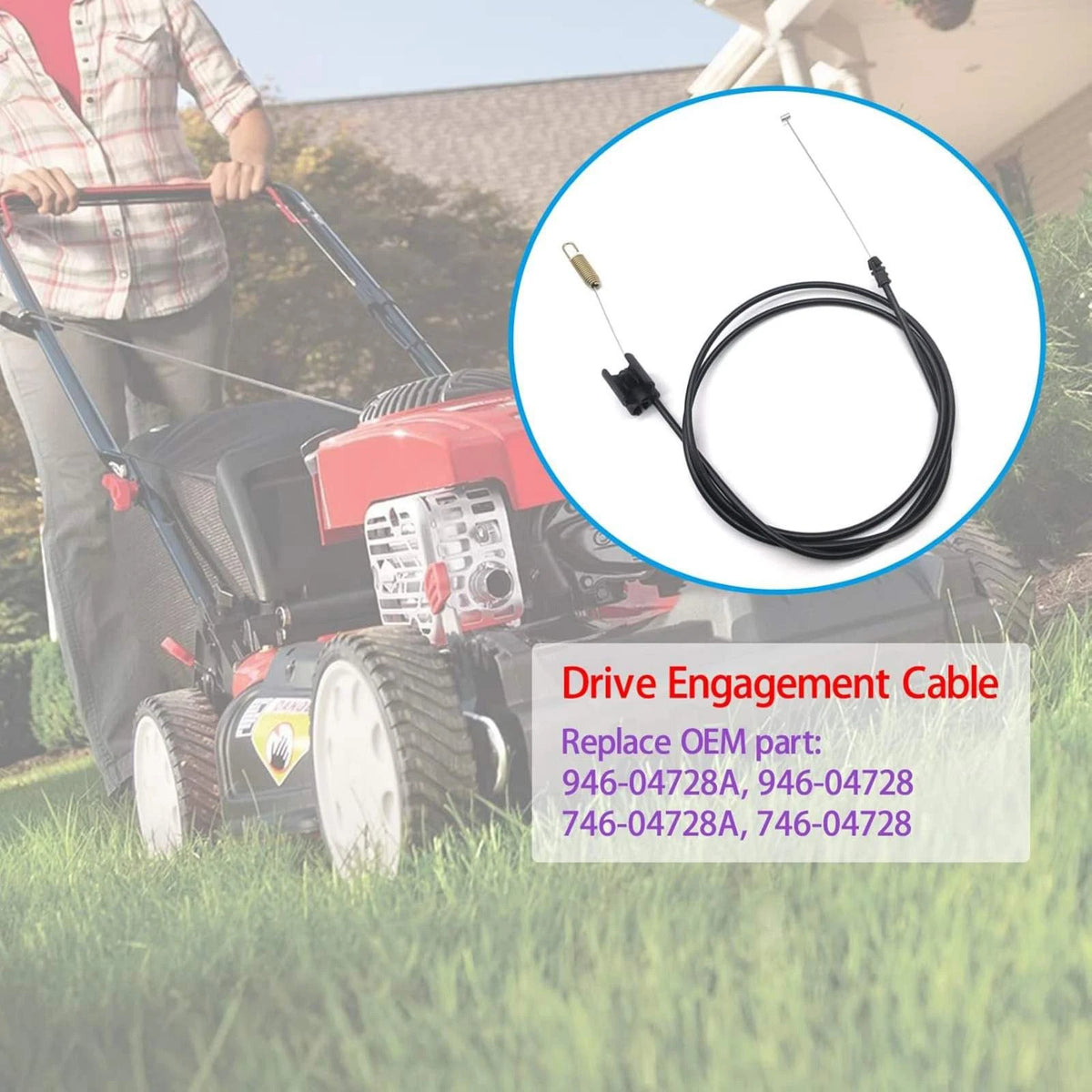 1 * 195cm/76.8" Mower Drive Cable 746-04728, 746-04728A For Yardman Mower