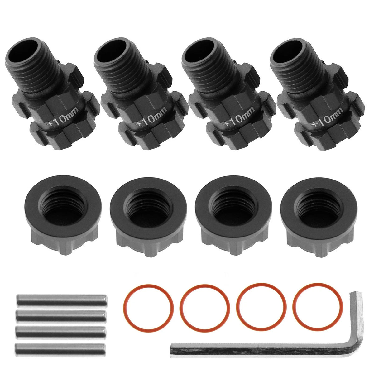 4PCS 14mm to 17mm Wheel Hex Hub Adapter for Arrma Senton Granite 4X4 3S Black