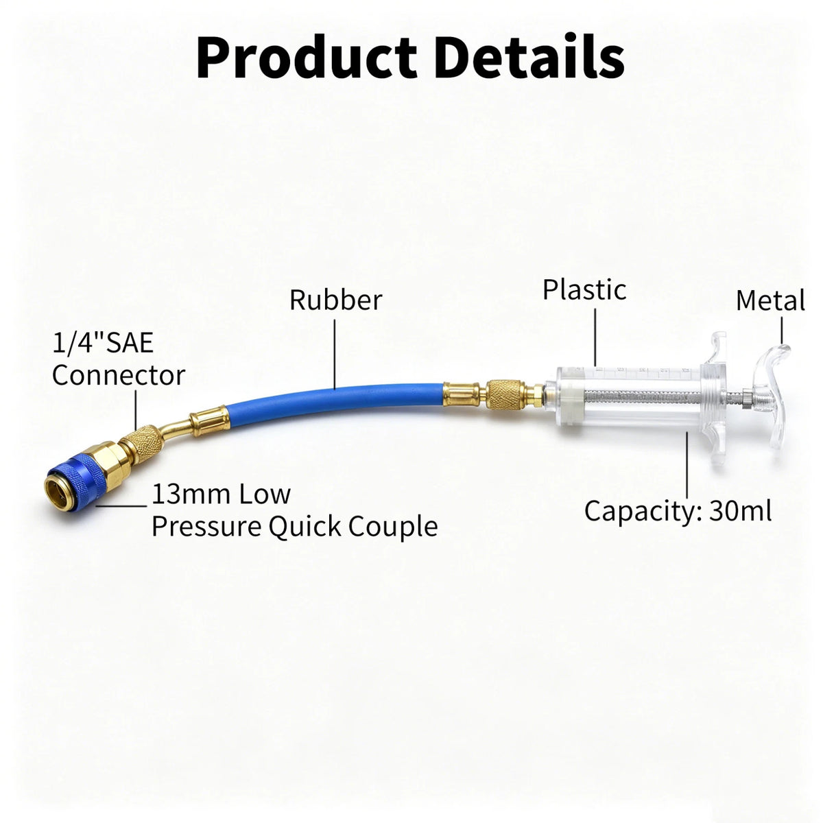 1PCS Oil and Dye Injector Featuring a 1/4 inch female SAE connector