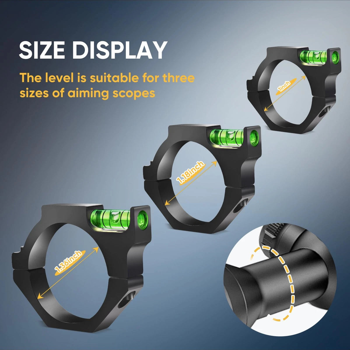 Rifle Scope Level Bubble-Scope Leveling Kit, Bubble 1 inch, green