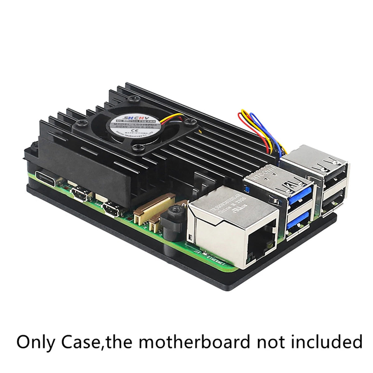 1*Aluminum Protective Case for Raspberry Pi 5 Motherboards With Cooling Fan
