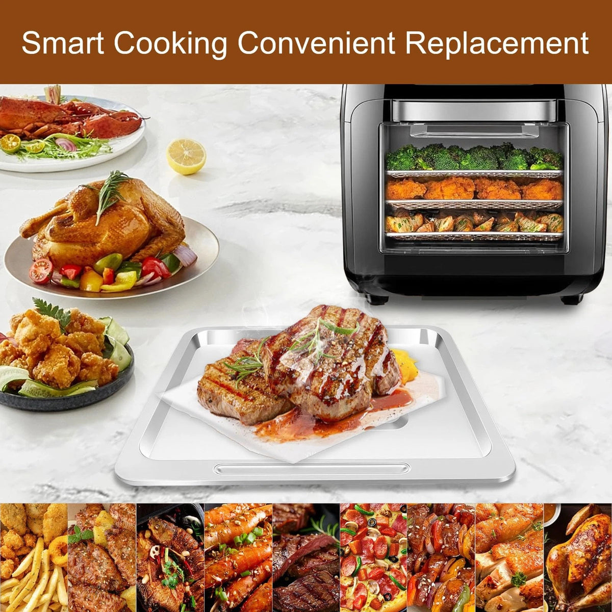 GWYXC 4 Pieces Set Air Fryer Drip Pan with Basket for Chefman...