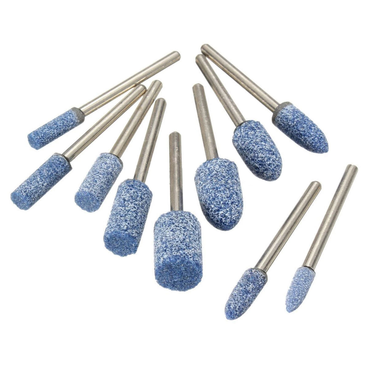 10Pack 1/8" Abrasive Mounted Grinding Stone Rotary Tool Set Wheel Head Dremel n
