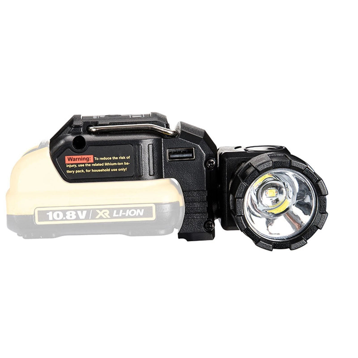 Handheld LED Work Light Flashlight Adapter For DeWalt 12V MAX Li-Ion Battery F