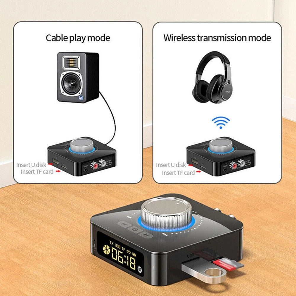 Bluetooth 5.0 Receiver Wireless 3.5mm Jack AUX TF Card RCA Audio Stereo Adapter