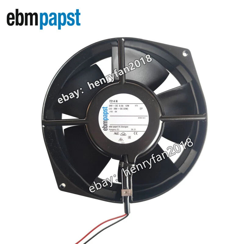 1Pcs Ebmpapst 7214N Axial Fan DC 24V 12W 0.5A 172*150*55MM 2-wireS Cooling Fan