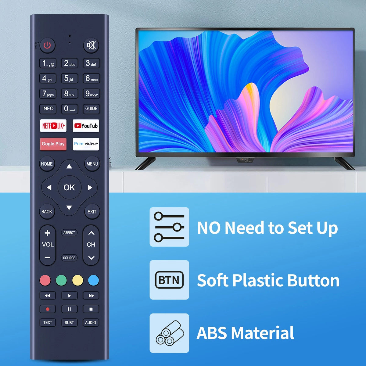 Replacement Remote Control For Remote Control For CRUA 32 Inch Smart TV