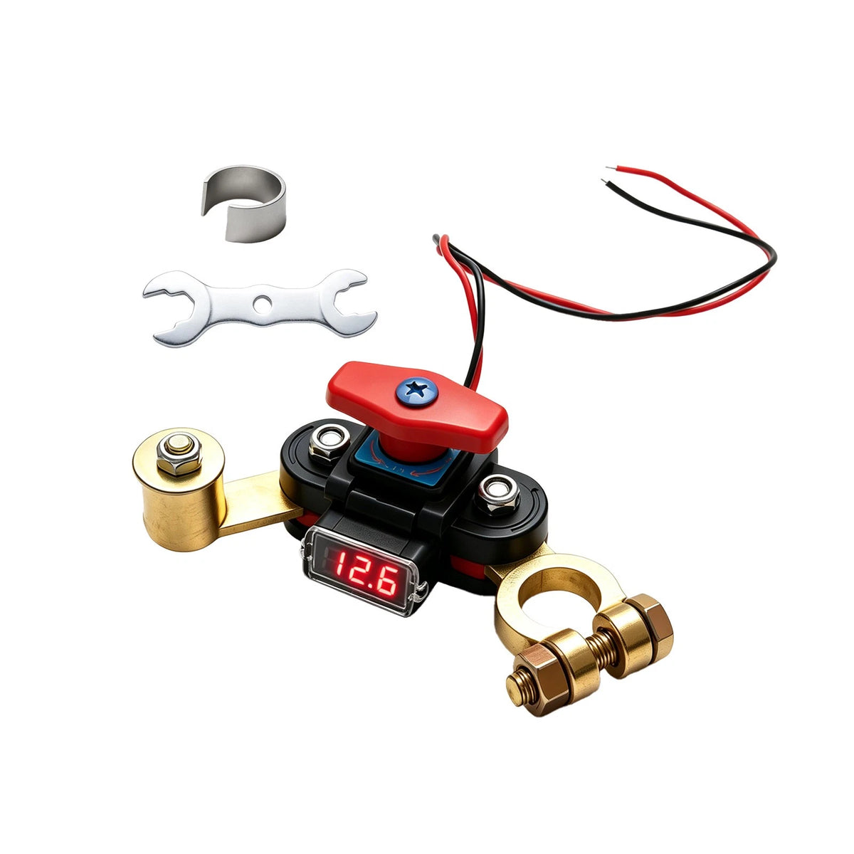 12V 24V Battery Disconnect Switch w/ LED Display Includes Wrench and Shim Kit