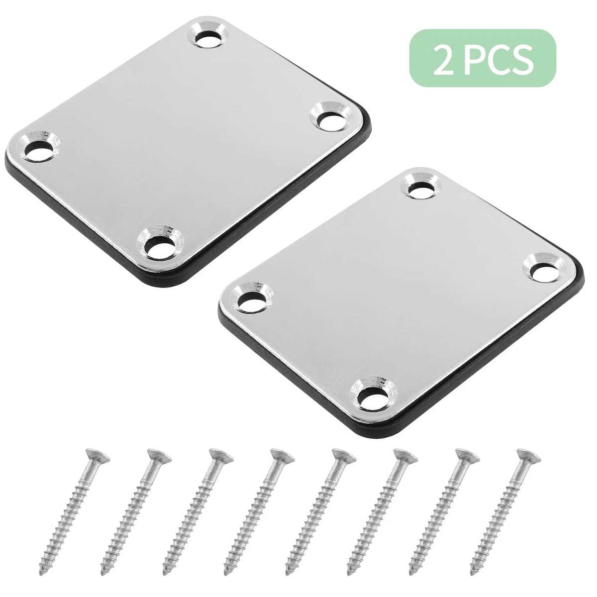 LifCratms 2 Pack Electric Guitar Neck Plates, Metal Silver-2pcs