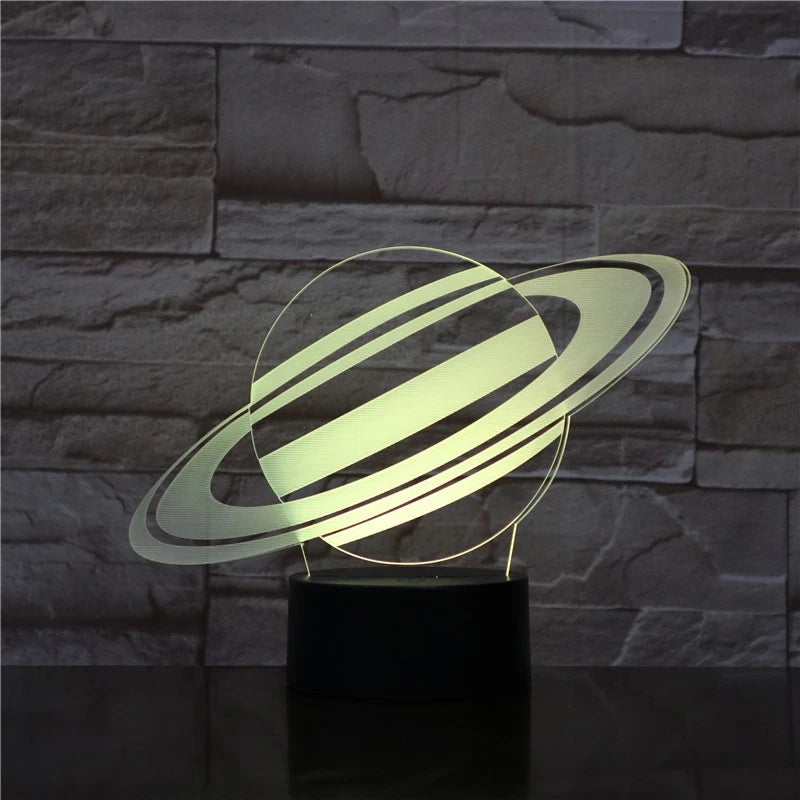 3D Planet Saturn 7 Color Change Night Light LED Desk Lamp Touch Decoration Gift