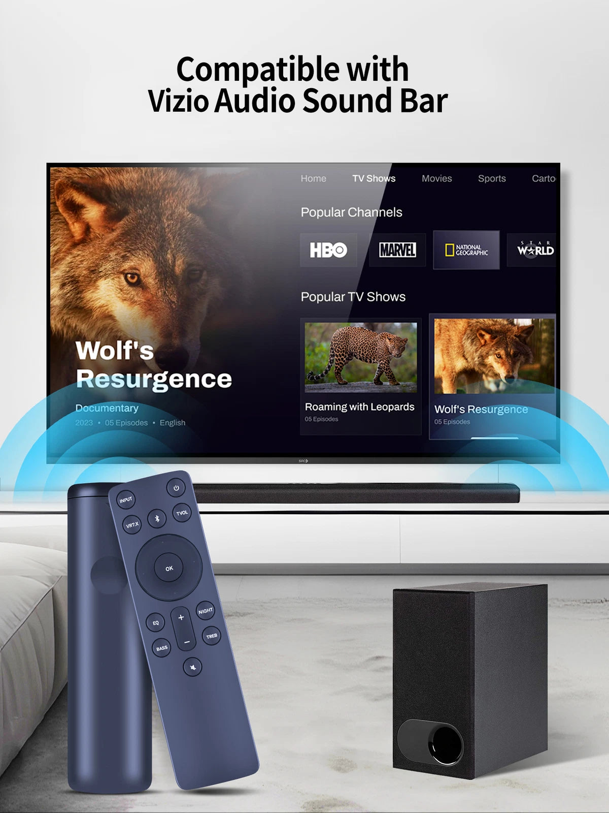 Remote Control For Vizio Sound Bar V21d-J8 V20-J8 V20x-J8 SB3620n-H6 M21d-H8