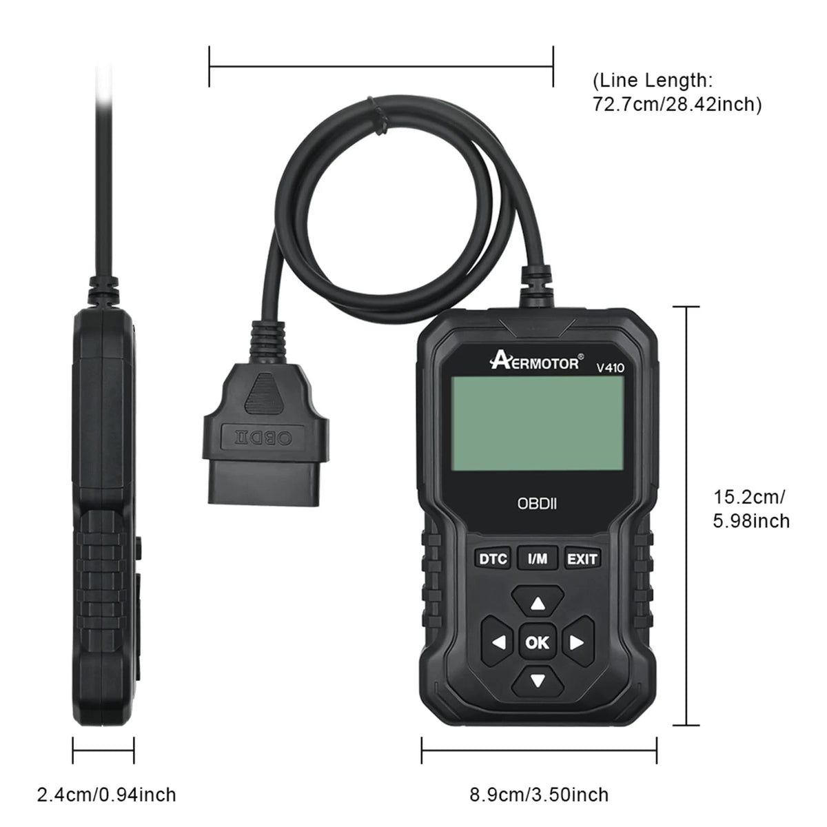 OBD2 Scanner, V410 Car Scanner Diagnostic Tool: Engine Fault Code black