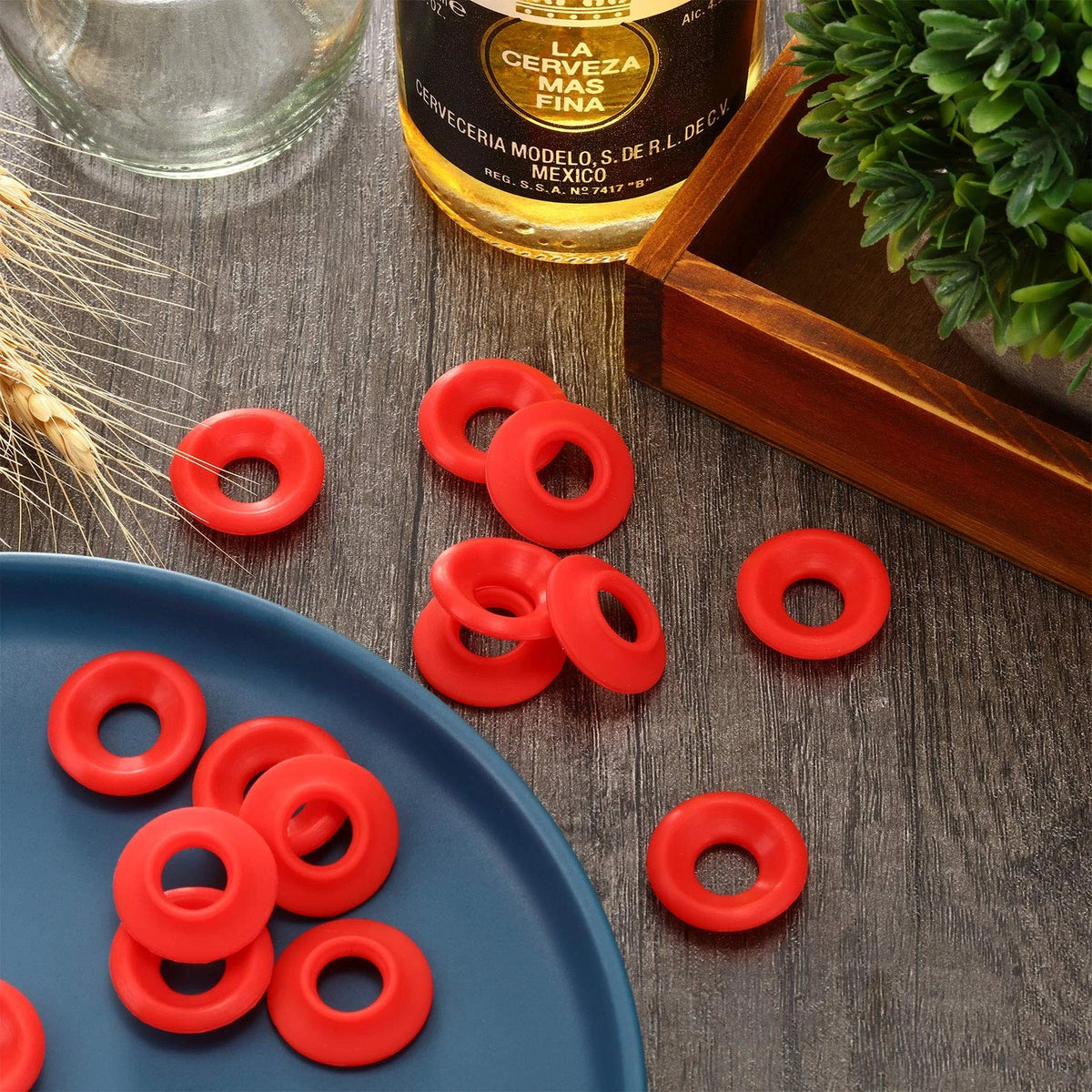 70 Pieces Silicone Rubber Gaskets Washer for Swing Flip Bottles Small, red
