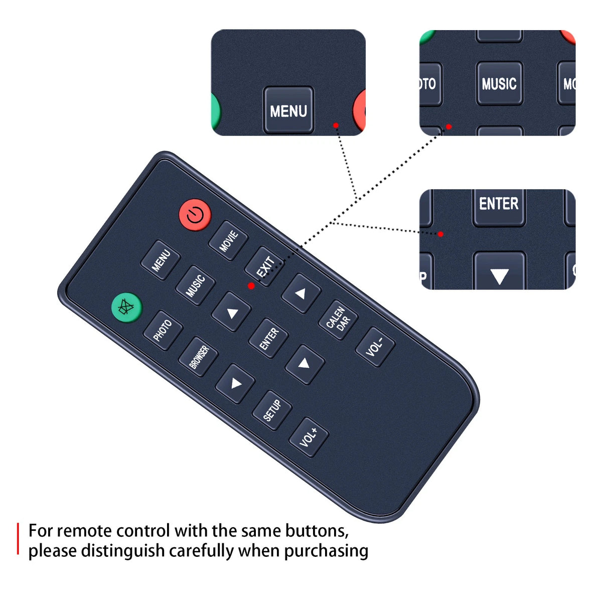 Remote Control For KECAG 10.1 Inch Digital Picture Frame 1028
