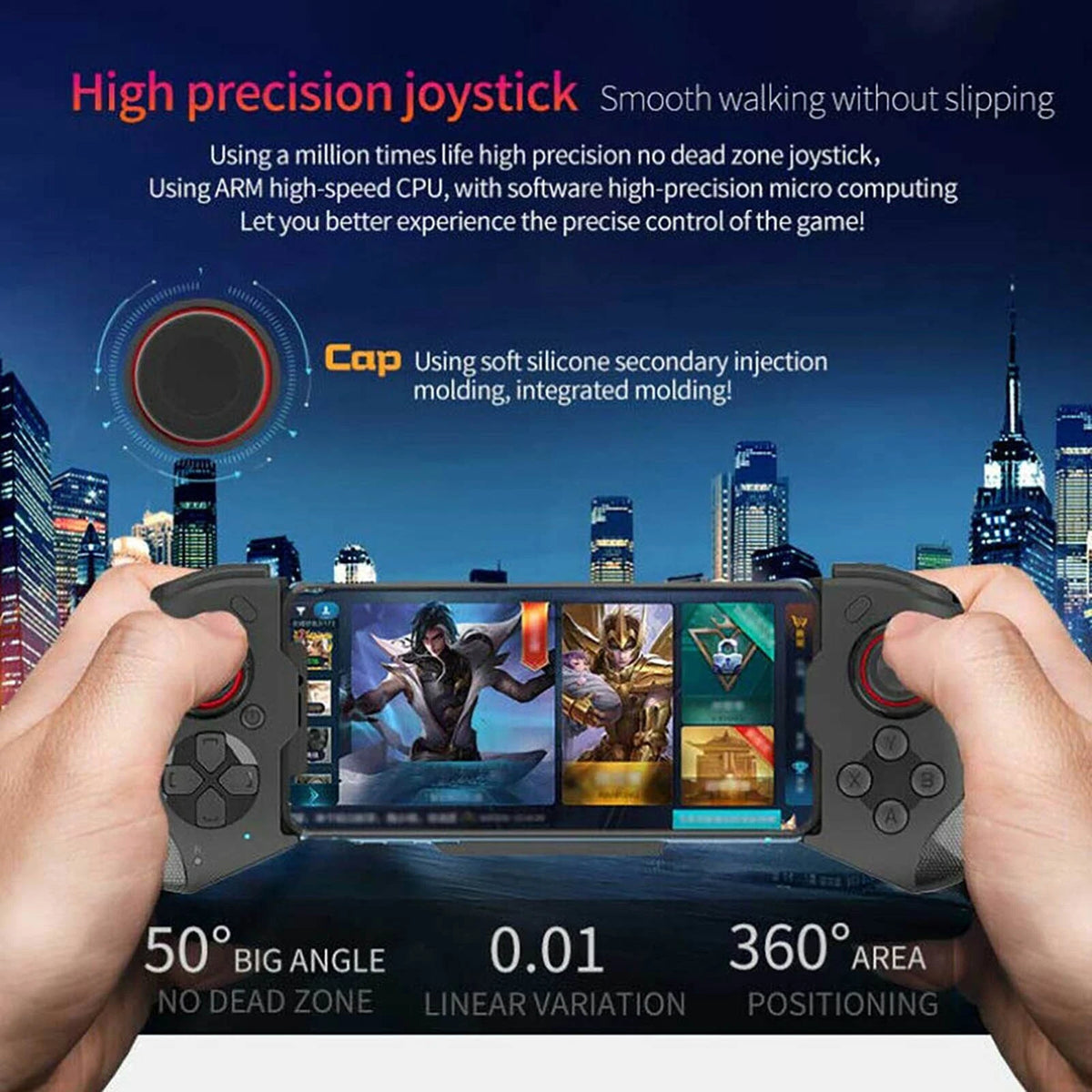 Black Bluetooth Compatible Gamepad Mobile Game Joystick For Mocute 060 D