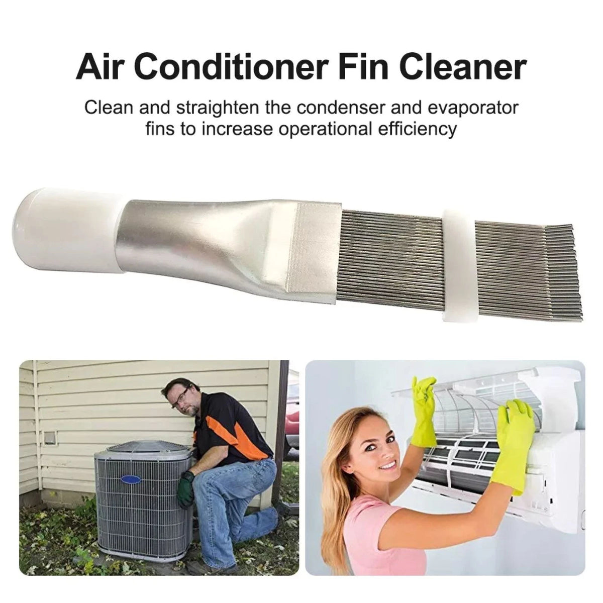 Air Conditioner Fin Repair Tool Cleaning Tool A/C Coil Comb Condenser Brush