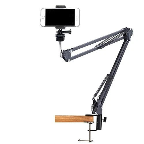 Phone Video Stand,Overhead Camera Mount Compatible with iPhone Samsung Black