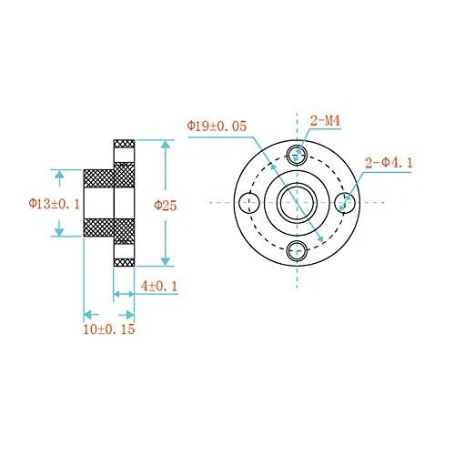 2-Pack 3D Printer Z Axis T8 Lead Screw POM Nut for pitch 2mm lead 8mm, black