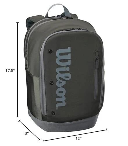 Wilson Tour Tennis Backpack - Dark Green, Holds up to 2 Rackets, Green
