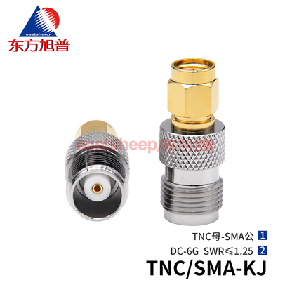 Dongfang Xupu RF Adapter TNC/SMA-KJ TNC Female to SMA Male Connector DC-6G 2-pack